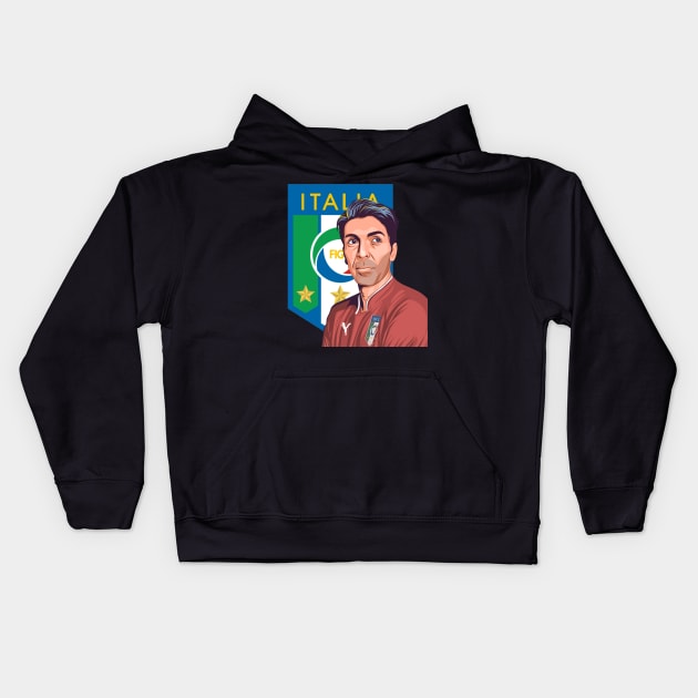 Gianluigi buffon Kids Hoodie by Imyllustration 